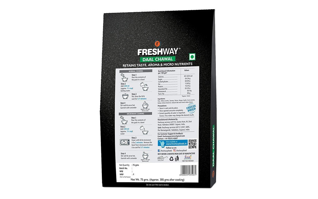 Freshway Daal Chawal    Pack  75 grams